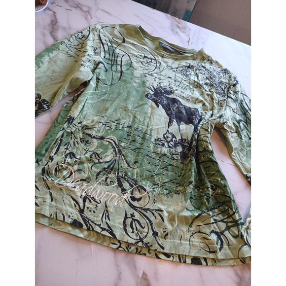 Y2K Vintage Fairy Style Prairie Mountain Women Size XL Deadwood Desing Green - Picture 2 of 15